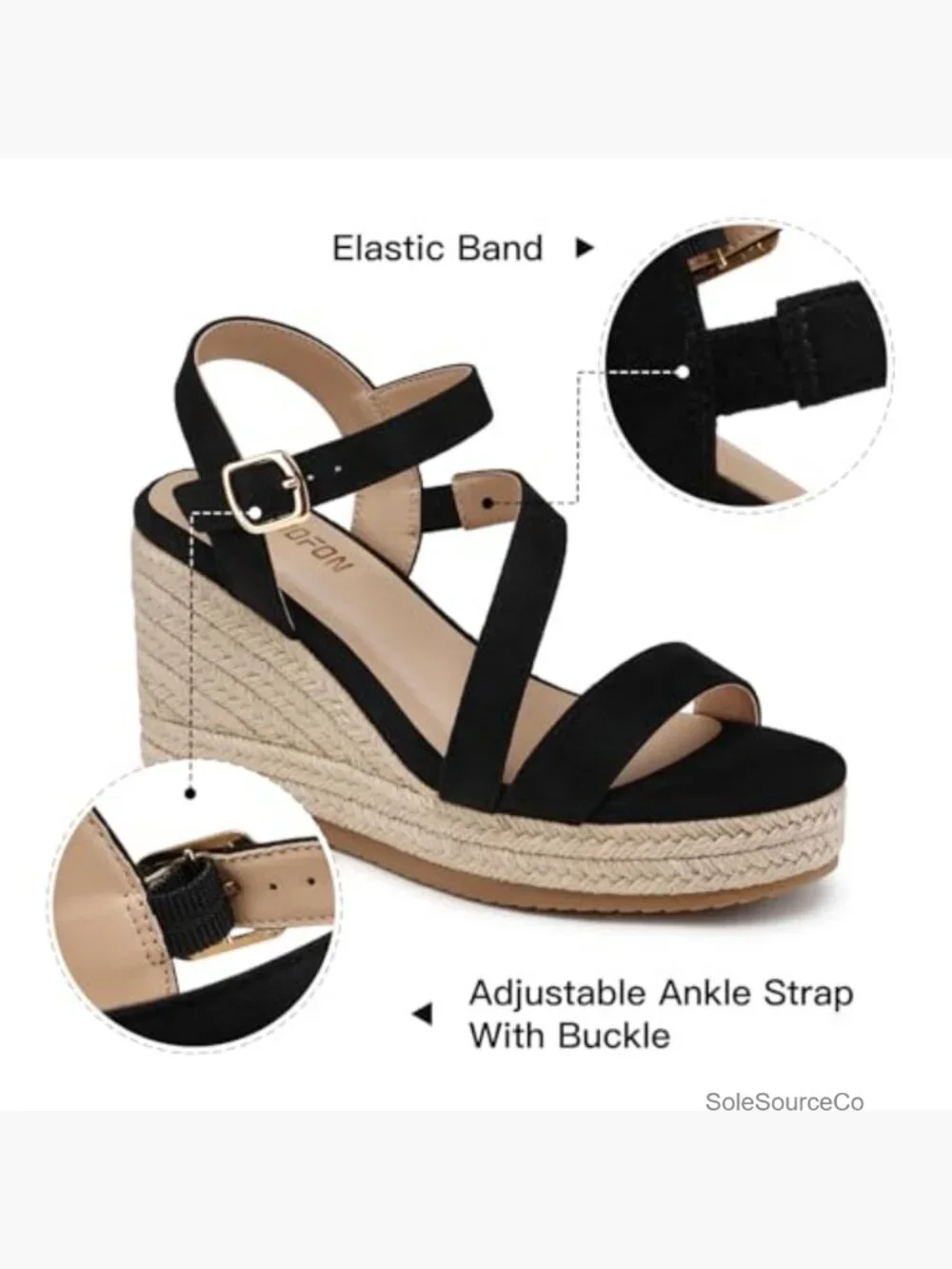 Espadrille Wedge Sandals with Ankle Strap Platform